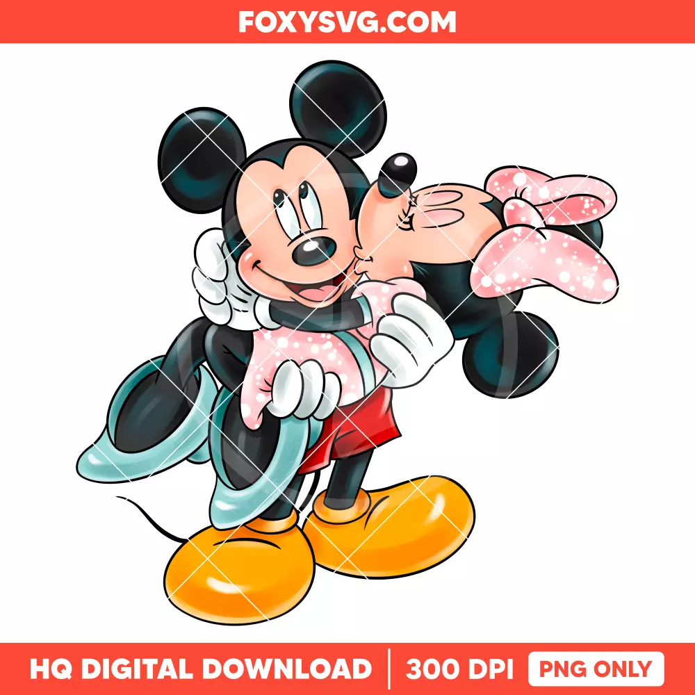 Mickey & Minnie Valentine PNG, Happy Valentine’s Day PNG, Disney PNG, Sublimation PNG