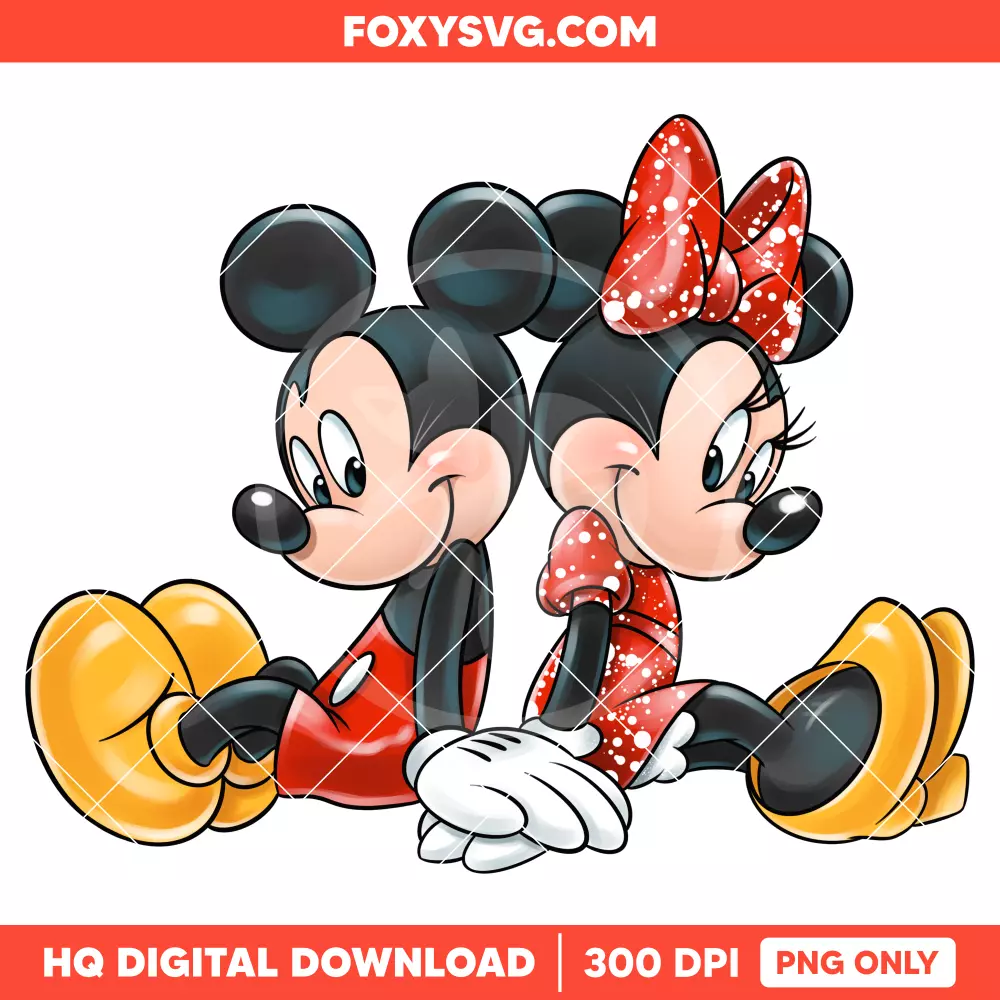 Mickey & Minnie Valentine PNG, Happy Valentine’s Day PNG, Disney PNG, Sublimation PNG