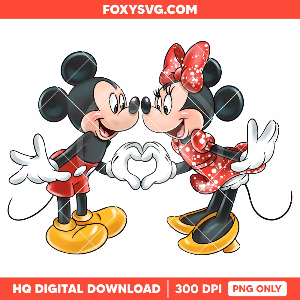 Mickey & Minnie Valentine PNG, Happy Valentine’s Day PNG, Disney PNG, Sublimation PNG