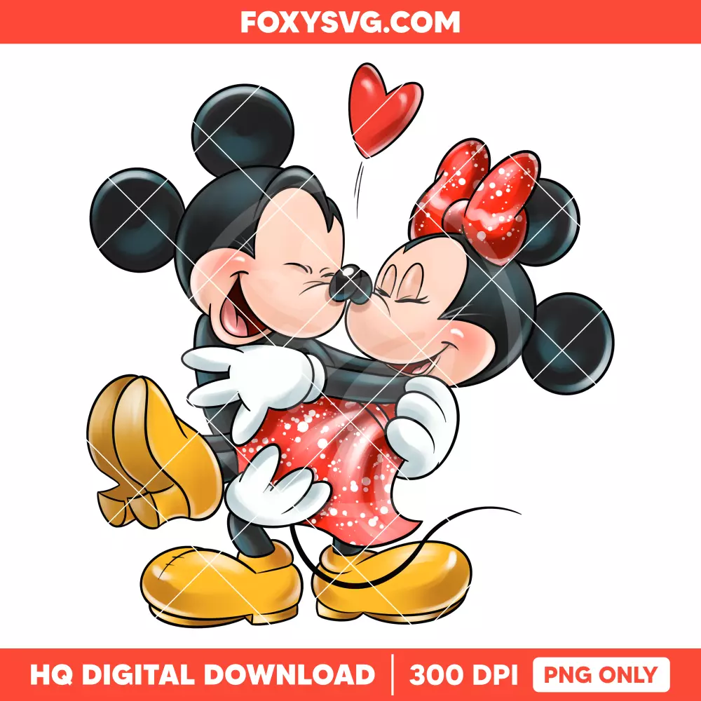 Mickey & Minnie Valentine PNG, Happy Valentine’s Day PNG, Disney PNG, Sublimation PNG