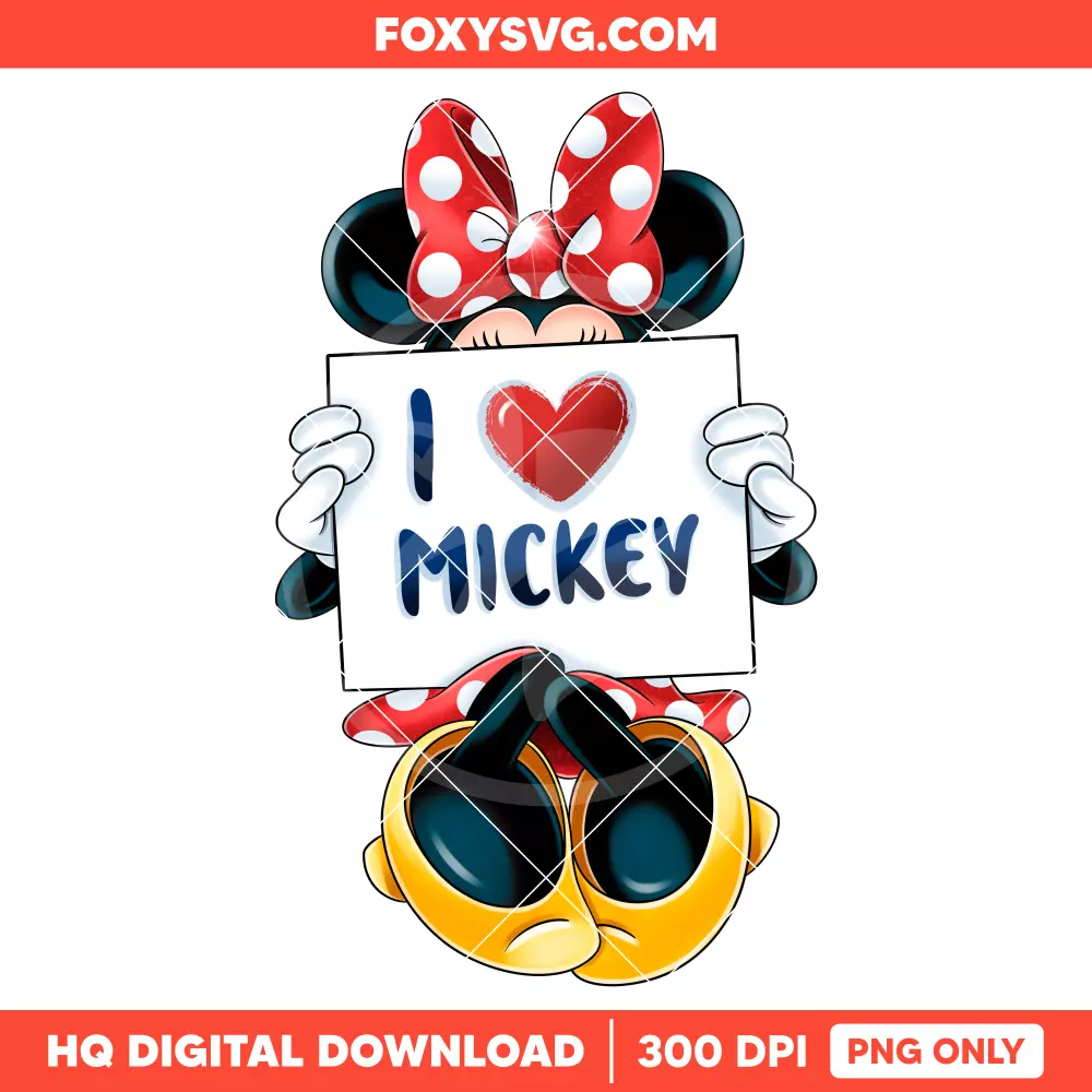 I Love Mickey Valentine PNG, Happy Valentine’s Day PNG, Disney PNG, Sublimation PNG