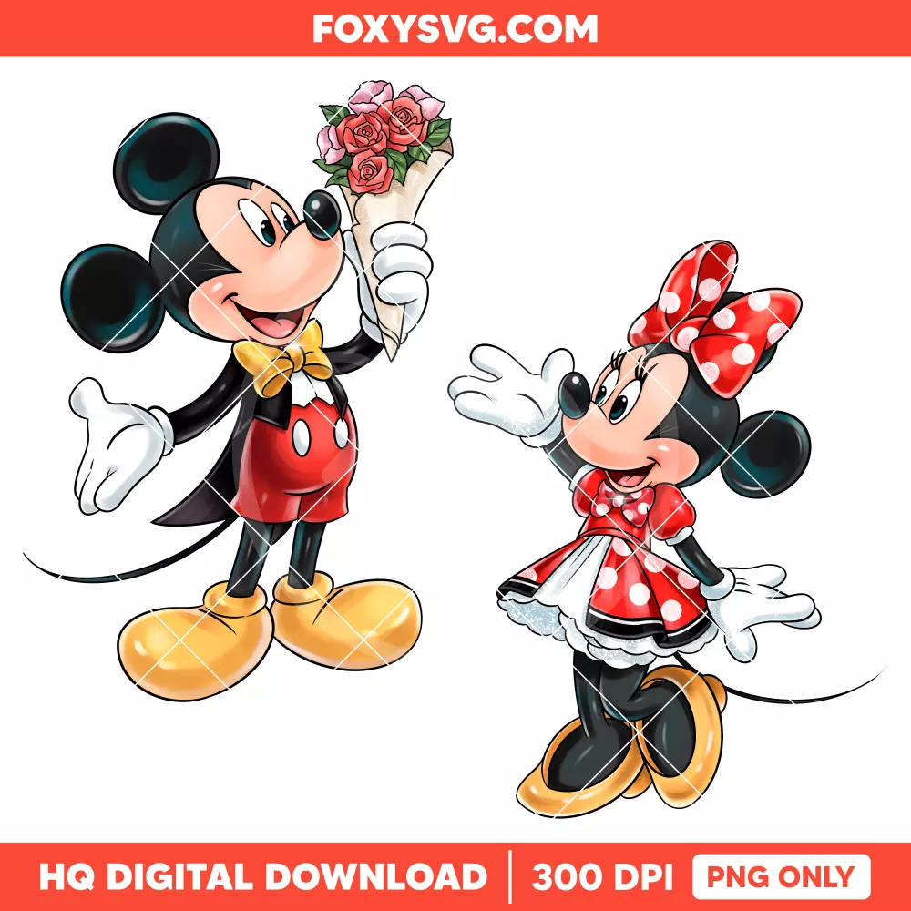 Mickey & Minnie Valentine PNG Bundle, Happy Valentine’s Day PNG, Disney PNG, Sublimation PNG