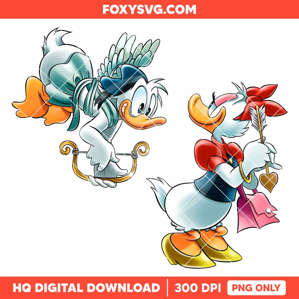Donald & Daisy Valentine PNG Bundle, Happy Valentine’s Day PNG, Disney PNG, Sublimation PNG