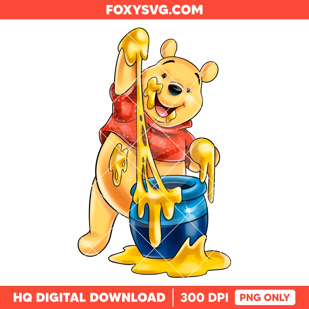 Honey-Loving Pooh PNG, Winnie the Pooh PNG, Disney PNG, Sublimation PNG