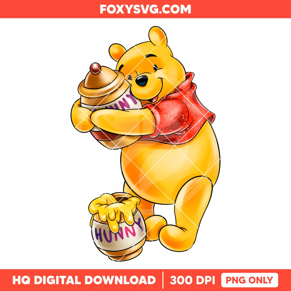 Honey Hugger Pooh PNG, Winnie the Pooh PNG, Disney PNG, Sublimation PNG