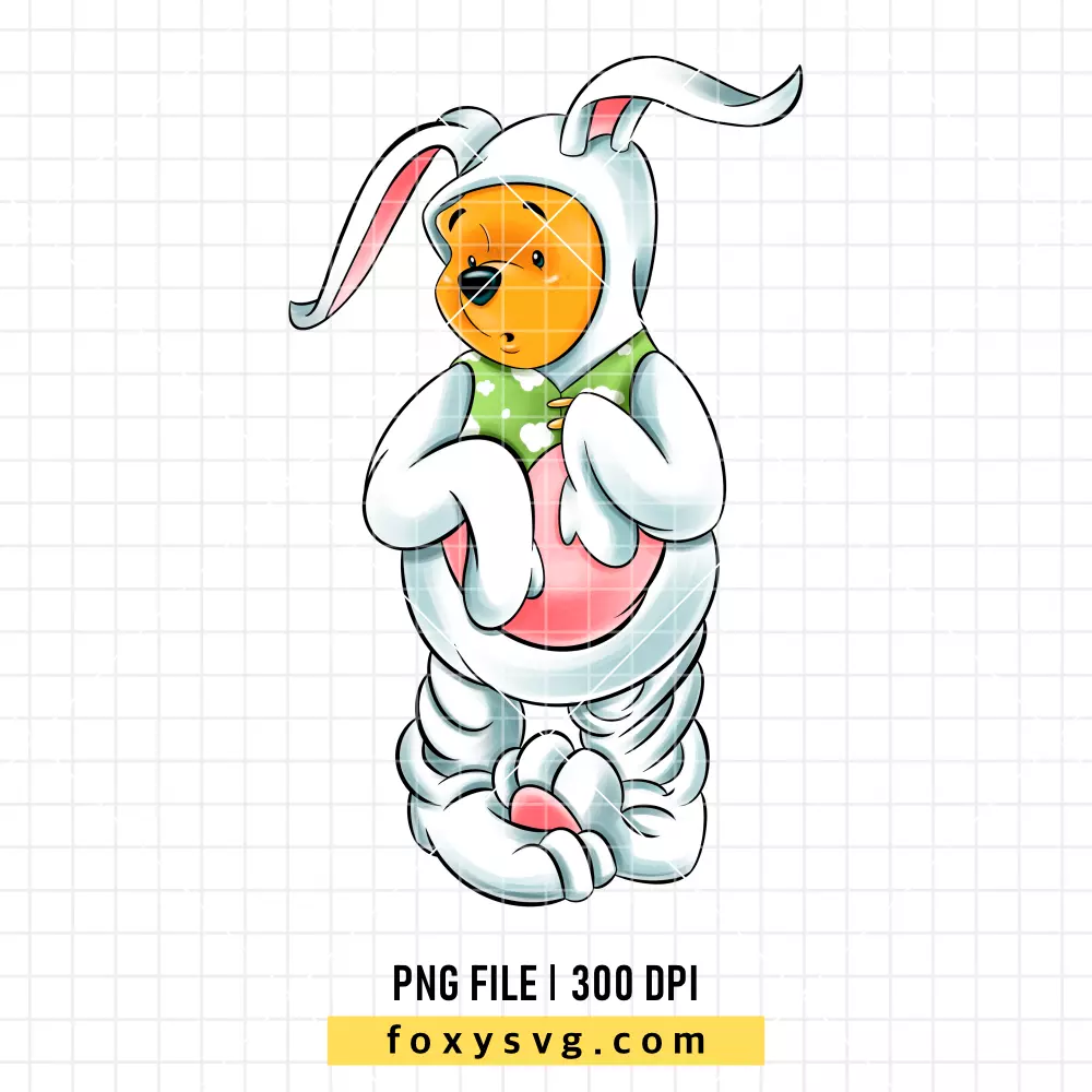 Winnie the Pooh Easter Bunny PNG, Happy Easter PNG, Disney PNG, Sublimation PNG