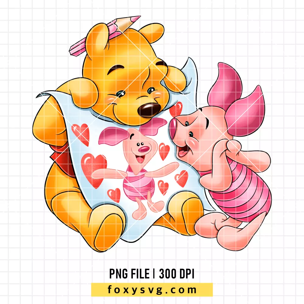Winnie the Pooh and Piglet PNG, Valentine’s Day PNG, Disney PNG, Sublimation PNG