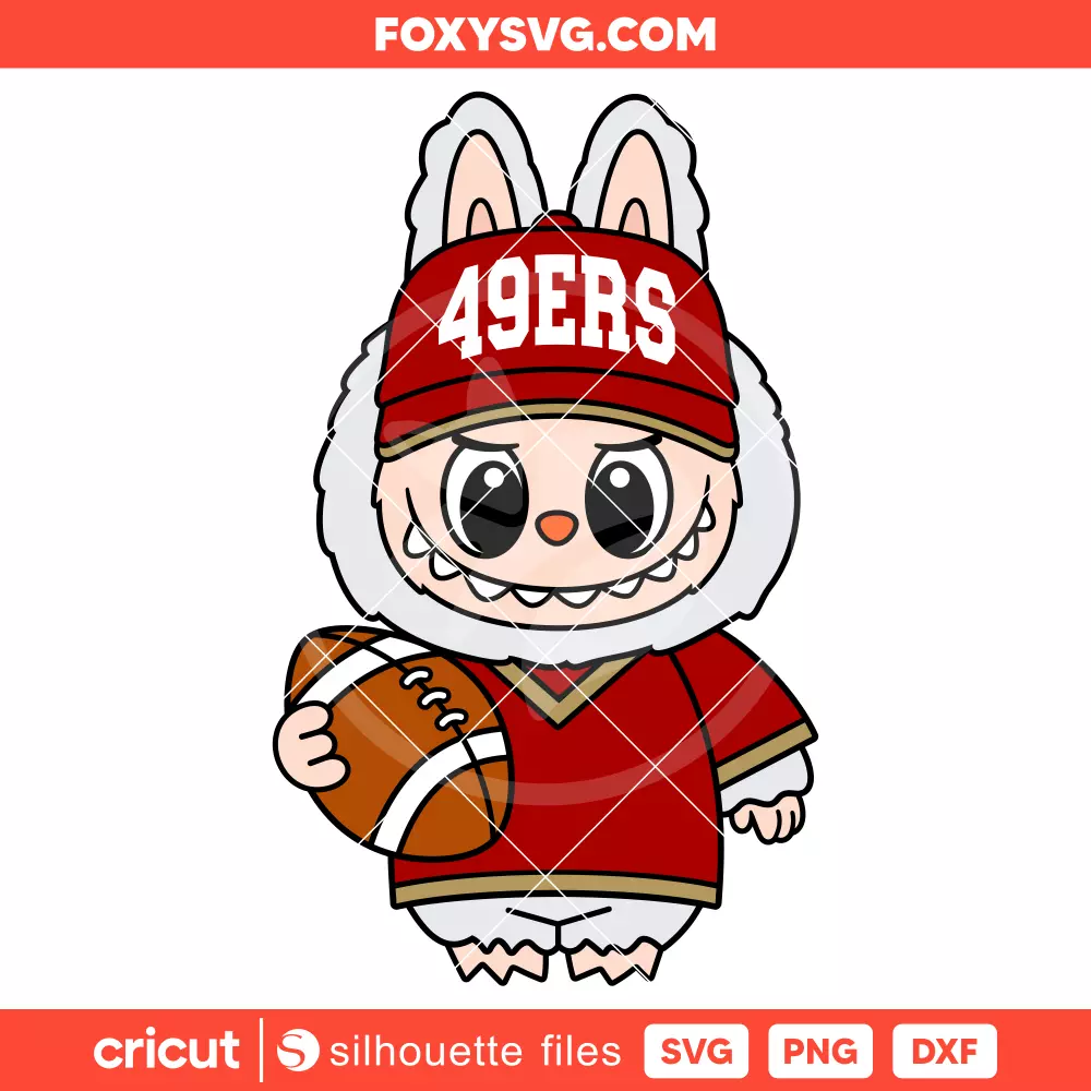 Labubu 49ners Svg, NFL Football Svg, The Monsters Svg, Cricut, Silhouette SVG Cut File
