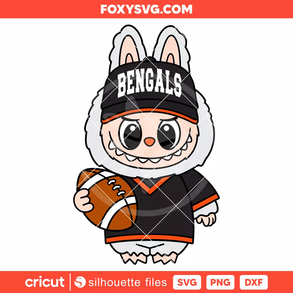 Labubu Bengals Svg, NFL Football Svg, The Monsters Svg, Cricut, Silhouette SVG Cut File