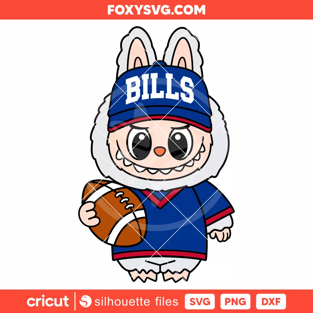 Labubu Bills Svg, NFL Football Svg, The Monsters Svg, Cricut, Silhouette SVG Cut File
