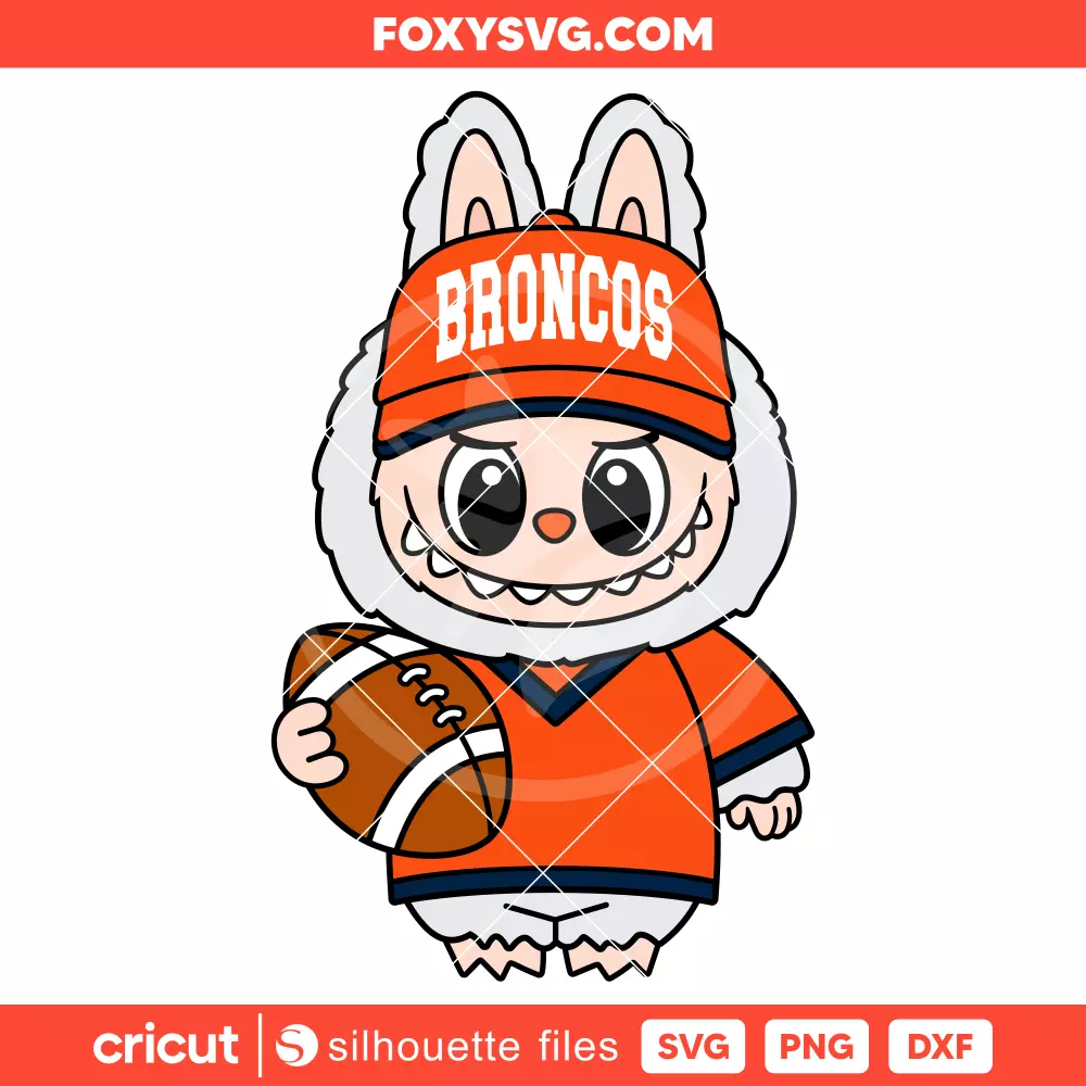 Labubu Broncos Svg, NFL Football Svg, The Monsters Svg, Cricut, Silhouette SVG Cut File