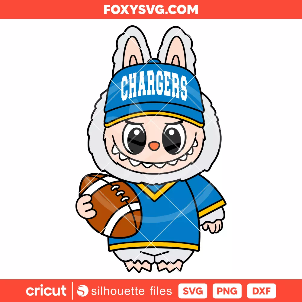 Labubu Chargers Svg, NFL Football Svg, The Monsters Svg, Cricut, Silhouette SVG Cut File