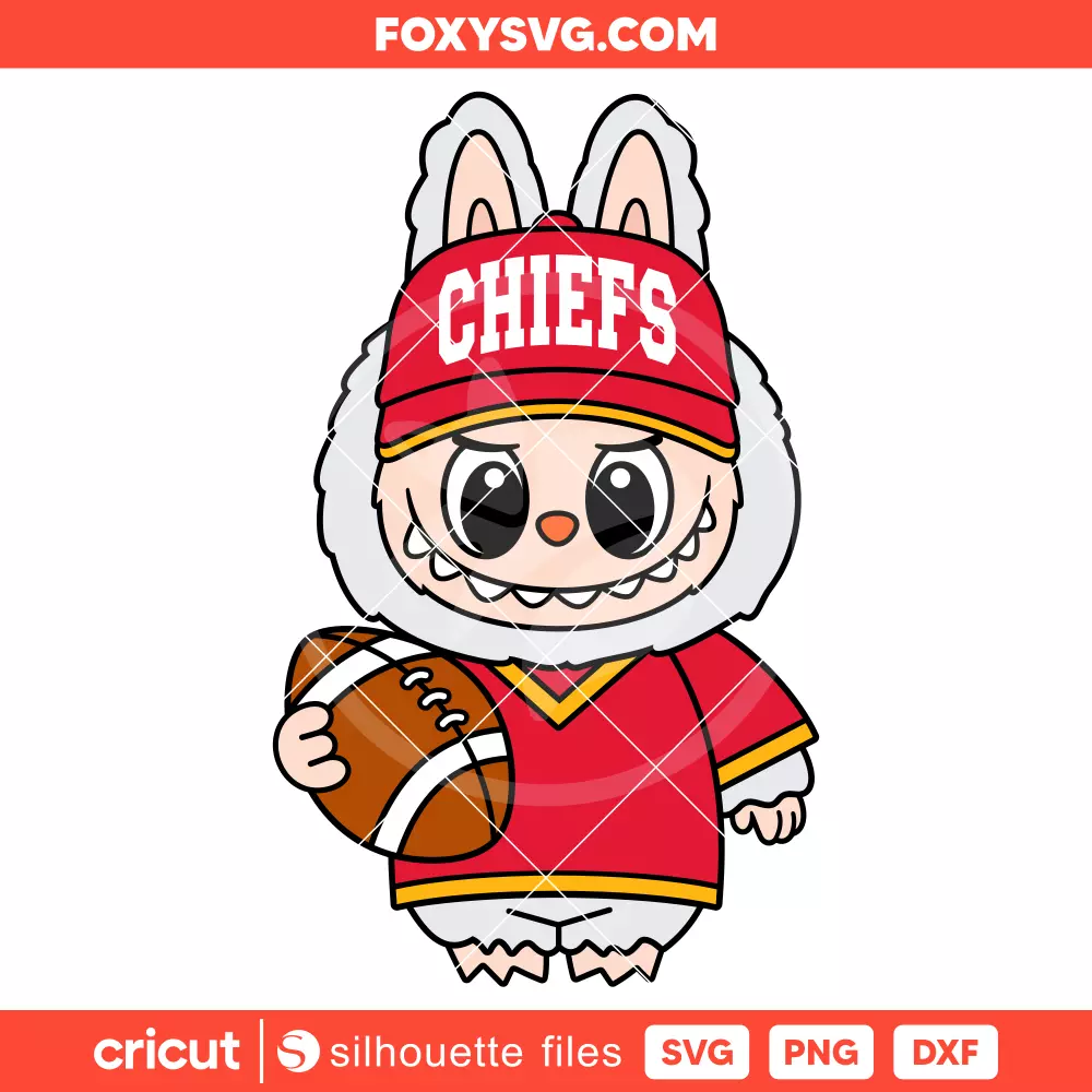 Labubu Chiefs Svg, NFL Football Svg, The Monsters Svg, Cricut, Silhouette SVG Cut File