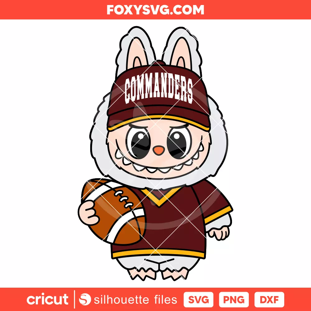 Labubu Commanders Svg, NFL Football Svg, The Monsters Svg, Cricut, Silhouette SVG Cut File