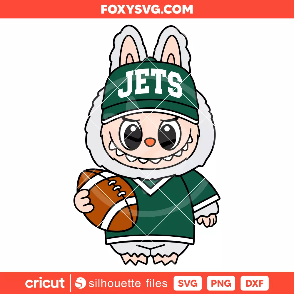 Labubu Jets Svg, NFL Football Svg, The Monsters Svg, Cricut, Silhouette SVG Cut File