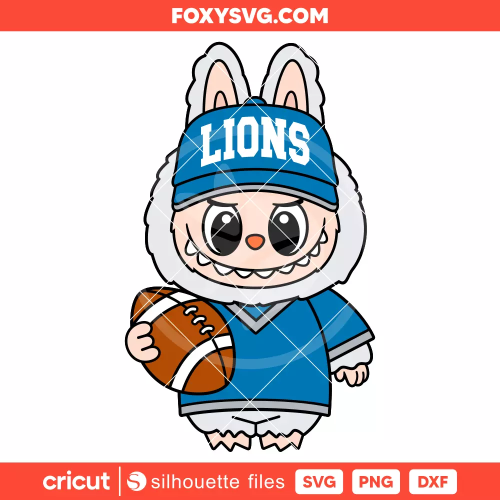 Labubu Lions Svg, NFL Football Svg, The Monsters Svg, Cricut, Silhouette SVG Cut File