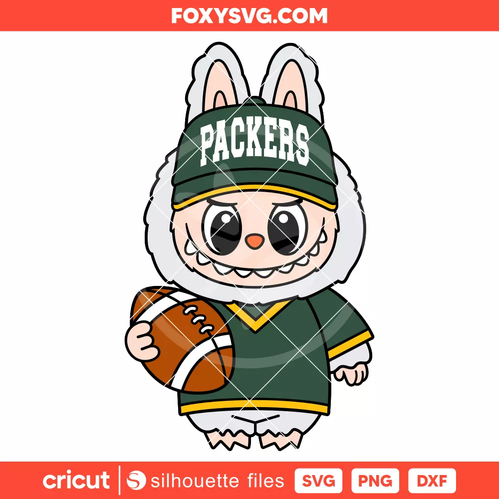 Labubu Packers Svg, NFL Football Svg, The Monsters Svg, Cricut, Silhouette SVG Cut File
