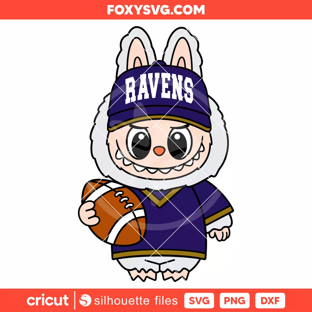 Labubu Ravens Svg, NFL Football Svg, The Monsters Svg, Cricut, Silhouette SVG Cut File
