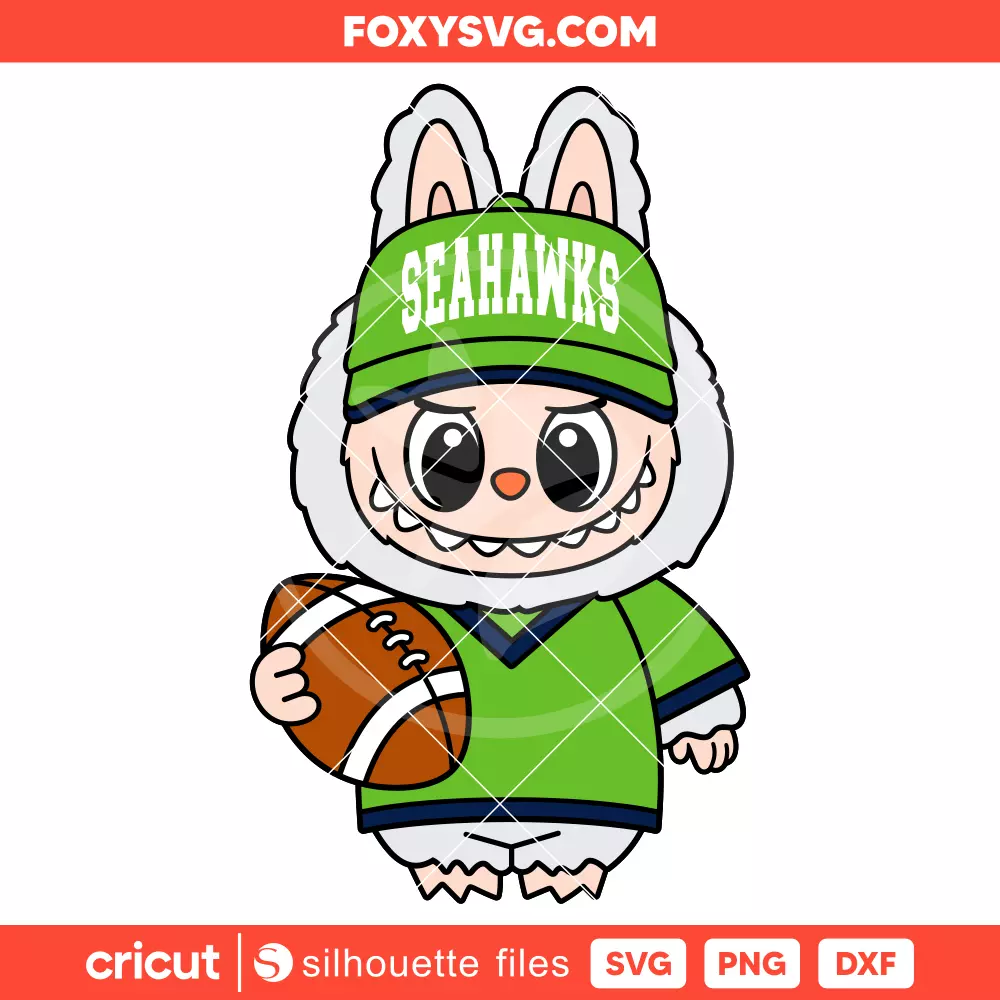 Labubu Seahawks Svg, NFL Football Svg, The Monsters Svg, Cricut, Silhouette SVG Cut File