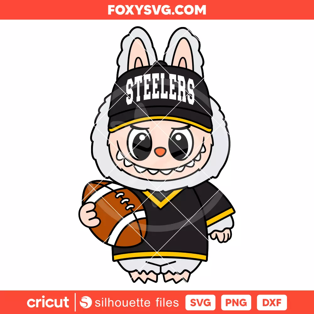 Labubu Steelers Svg, NFL Football Svg, The Monsters Svg, Cricut, Silhouette SVG Cut File