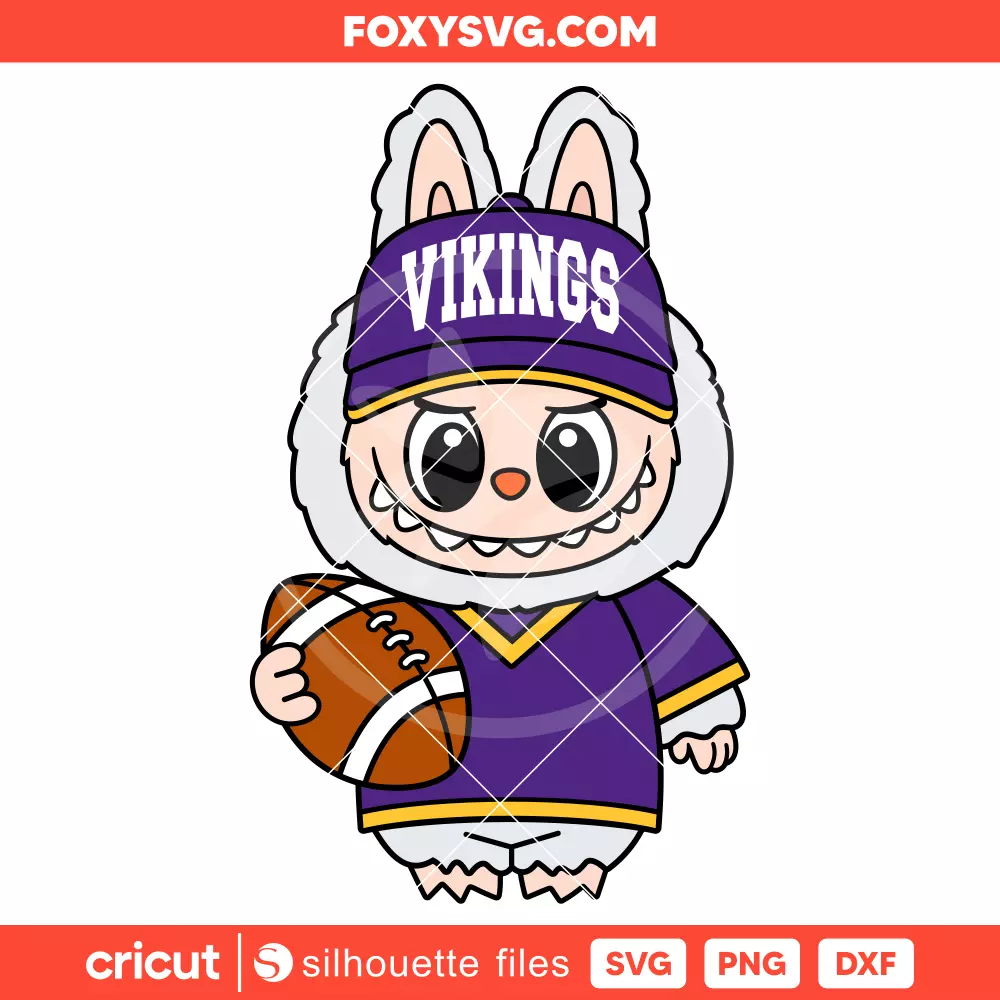 Labubu Vikings Svg, NFL Football Svg, The Monsters Svg, Cricut, Silhouette SVG Cut File