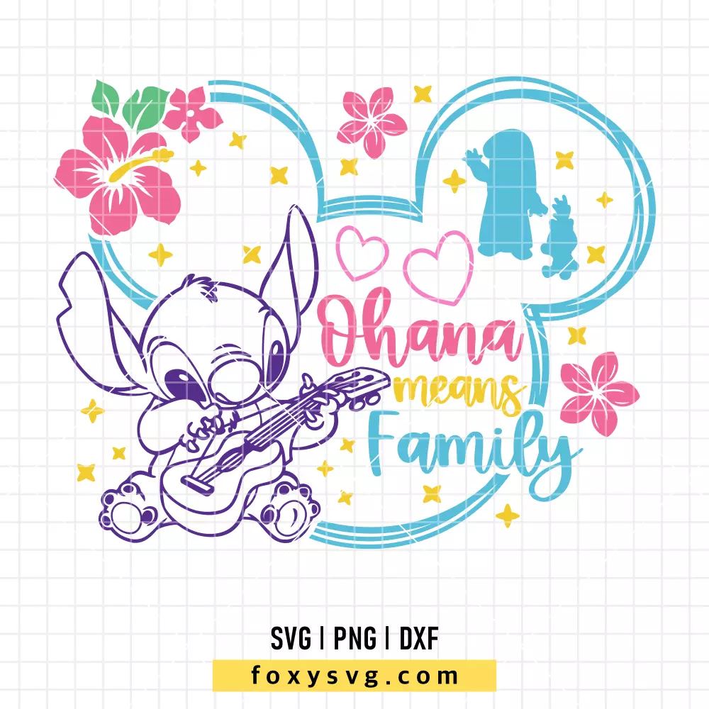 Ohana Means Family Stitch SVG | Disney SVG PNG Design for Cricut, Silhouette