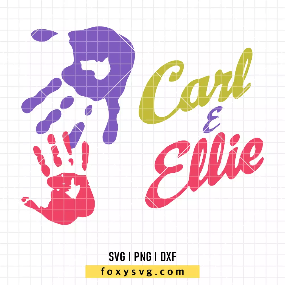 Carl and Ellie Mailbox Handprints Up SVG, PNG | Disney SVG Cut File for Cricut & Silhouette