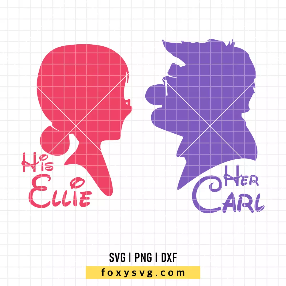 Her Carl His Ellie Up SVG, PNG | Disney SVG Cut File for Cricut & Silhouette