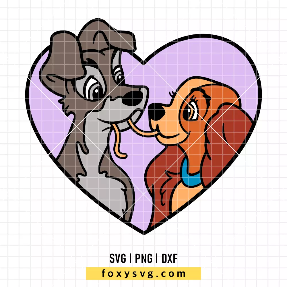 Lady And The Tramp Heart SVG, PNG | Disney SVG Cut File for Cricut & Silhouette