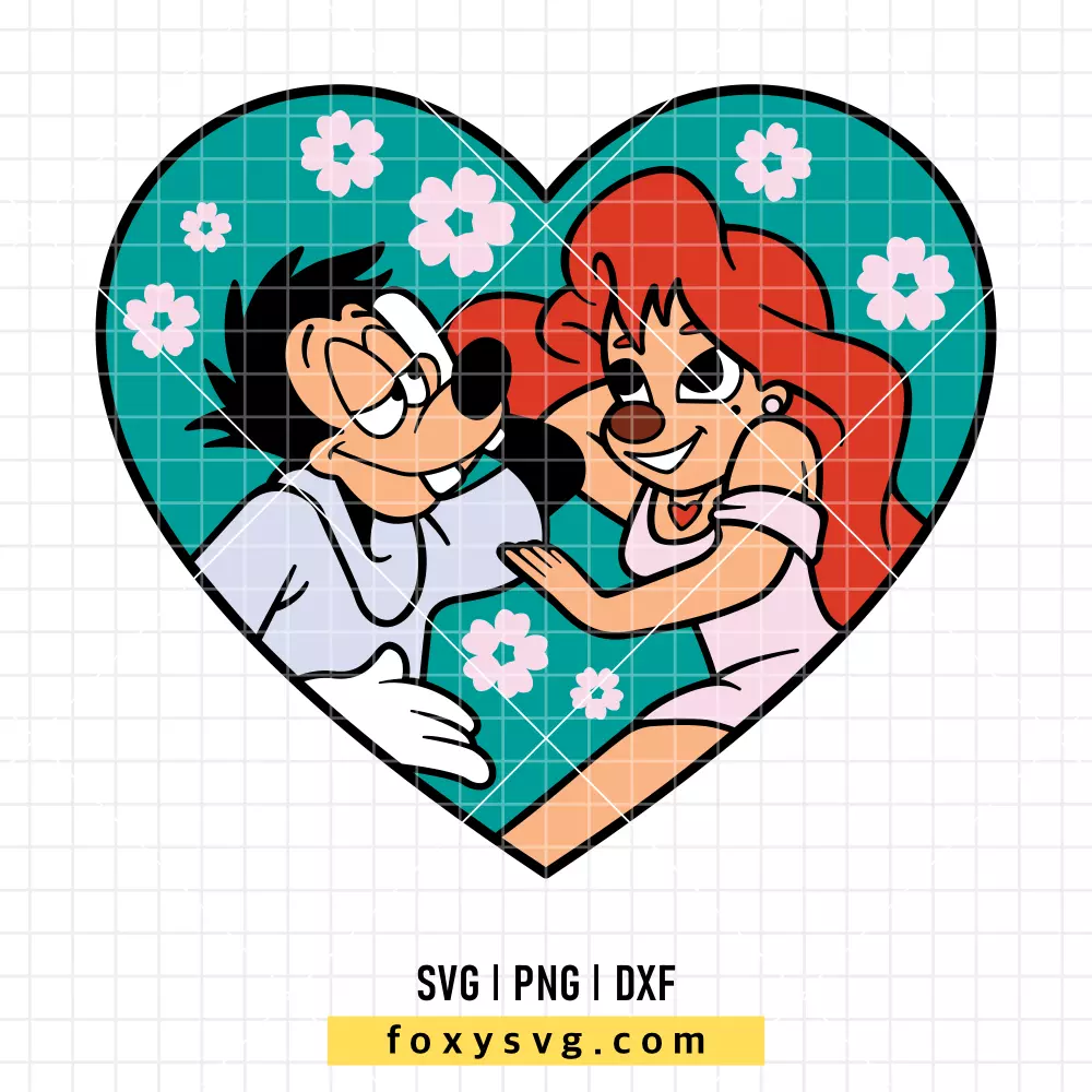 Max And Roxanne Heart SVG, PNG | Disney SVG Cut File for Cricut & Silhouette