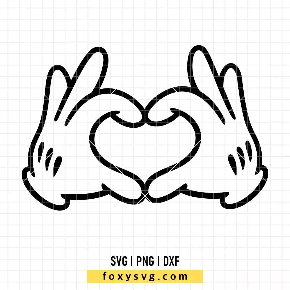Mickey Mouse Love Heart Hands SVG, PNG | Disney SVG Cut File for Cricut & Silhouette