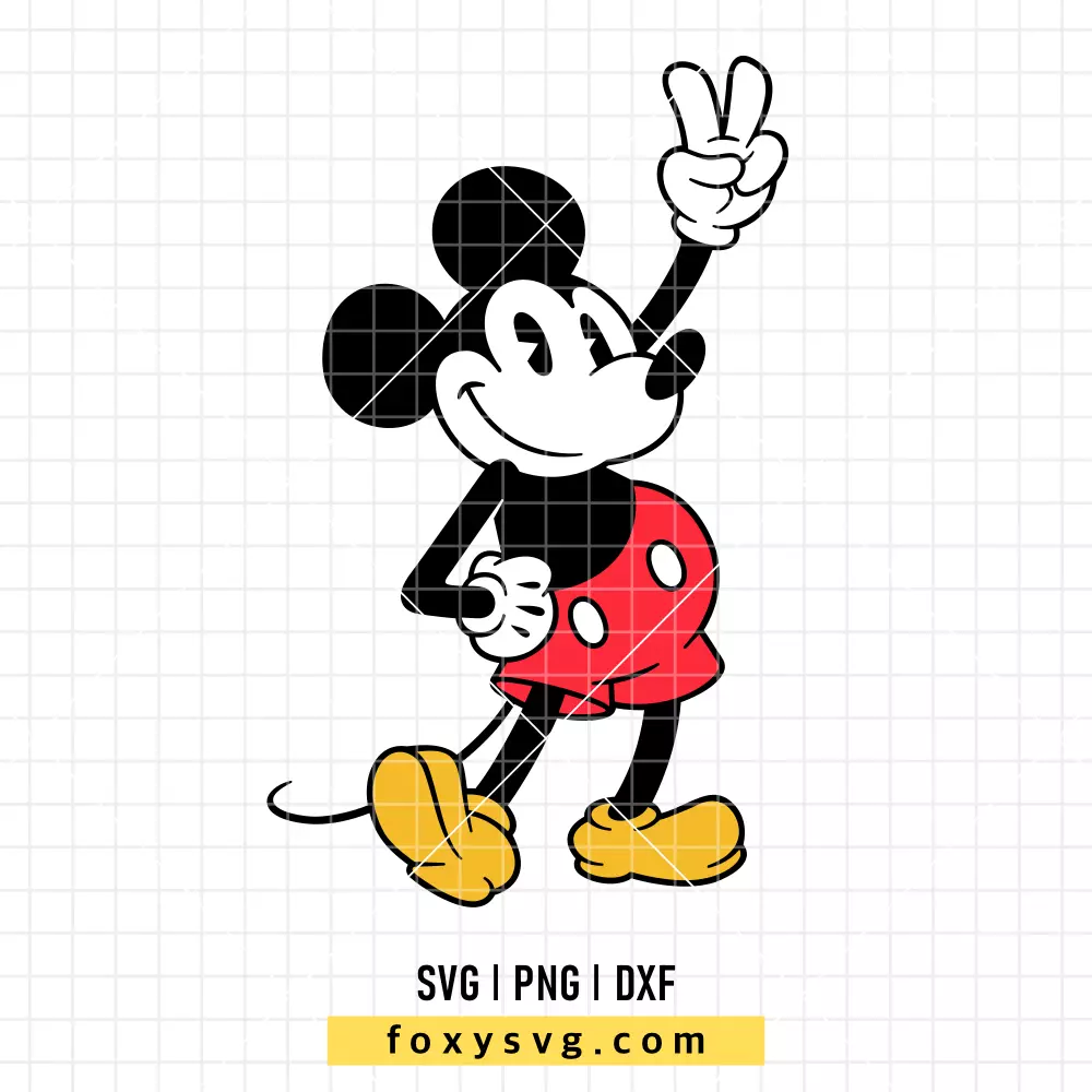 Mickey Mouse Peace Sign SVG, PNG | Disney SVG Cut File for Cricut & Silhouette