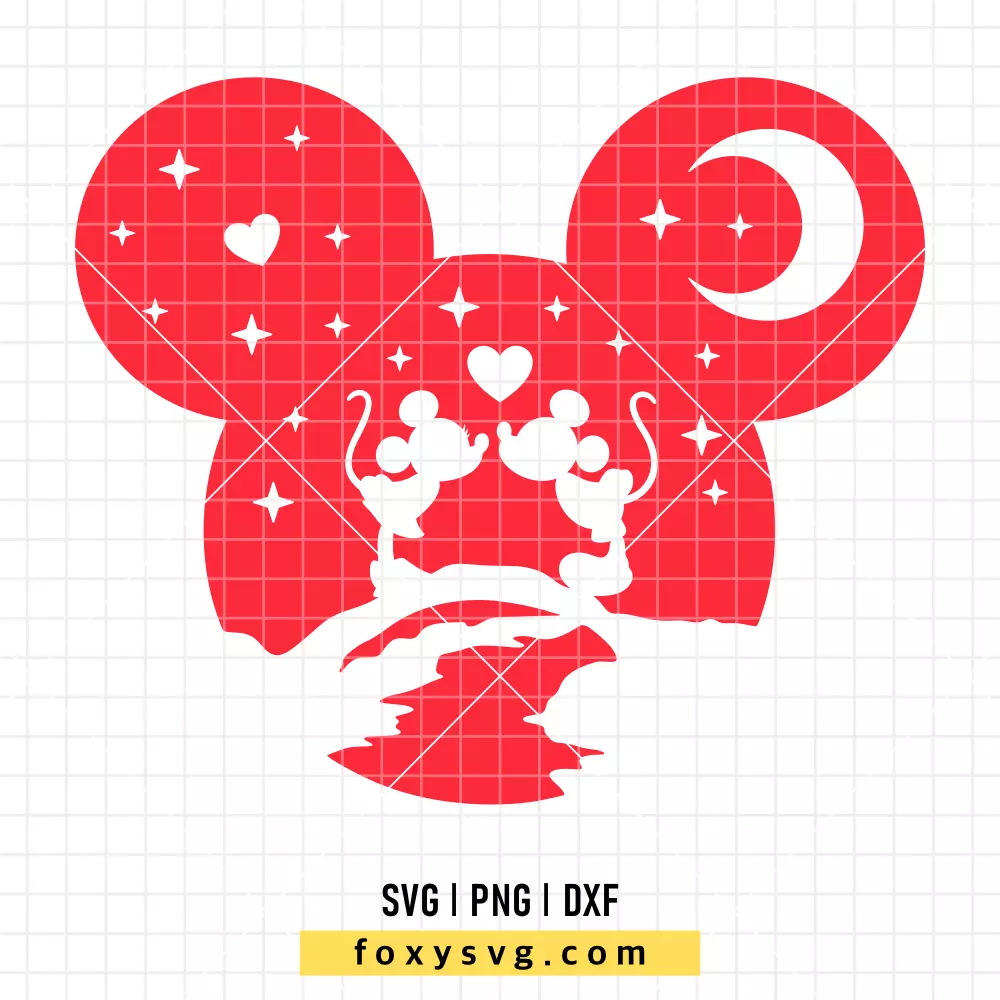 Mickey and Minnie Valentine Kiss SVG, PNG | Disney SVG Cut File for Cricut & Silhouette