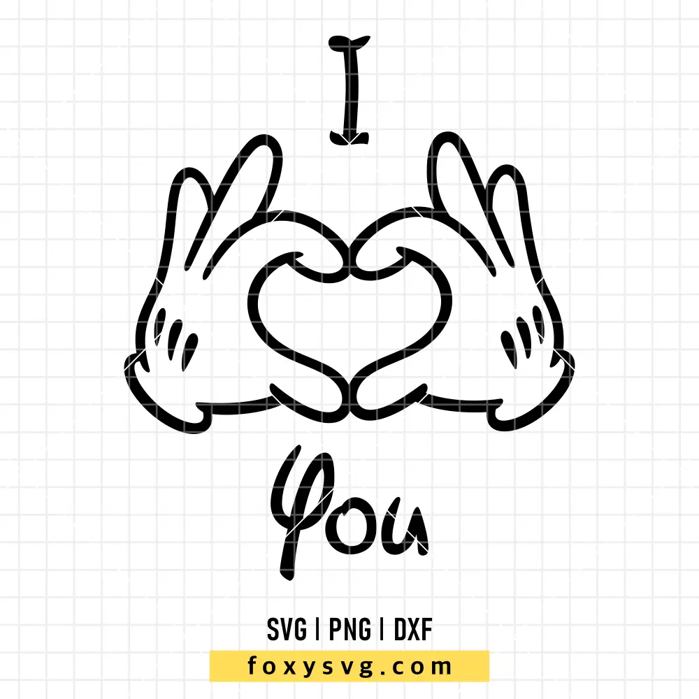 Valentine Heart Hands I Love You SVG, PNG | Disney SVG Cut File for Cricut & Silhouette