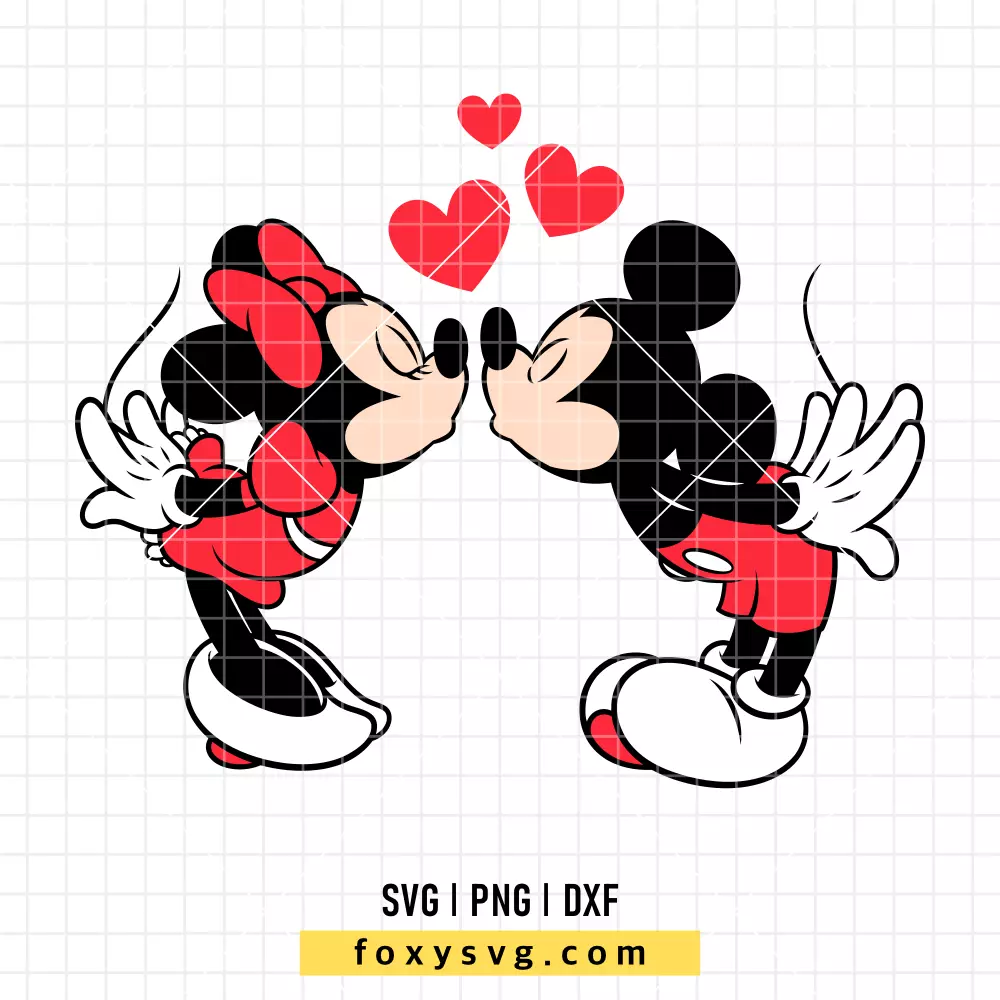 Valentine Mickey and Minnie Couple SVG | Disney SVG PNG Design for Cricut, Silhouette