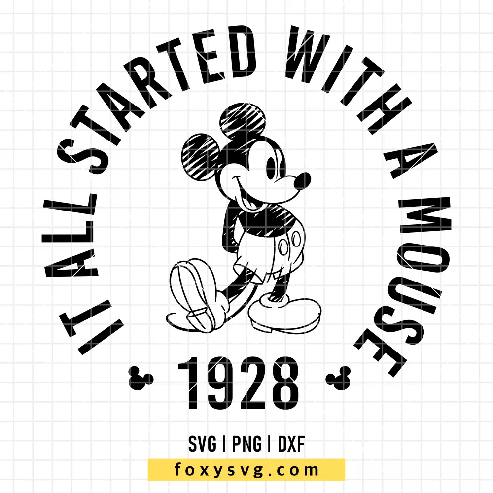 It All Started With a Mouse SVG | Disney SVG PNG Design for Cricut, Silhouette