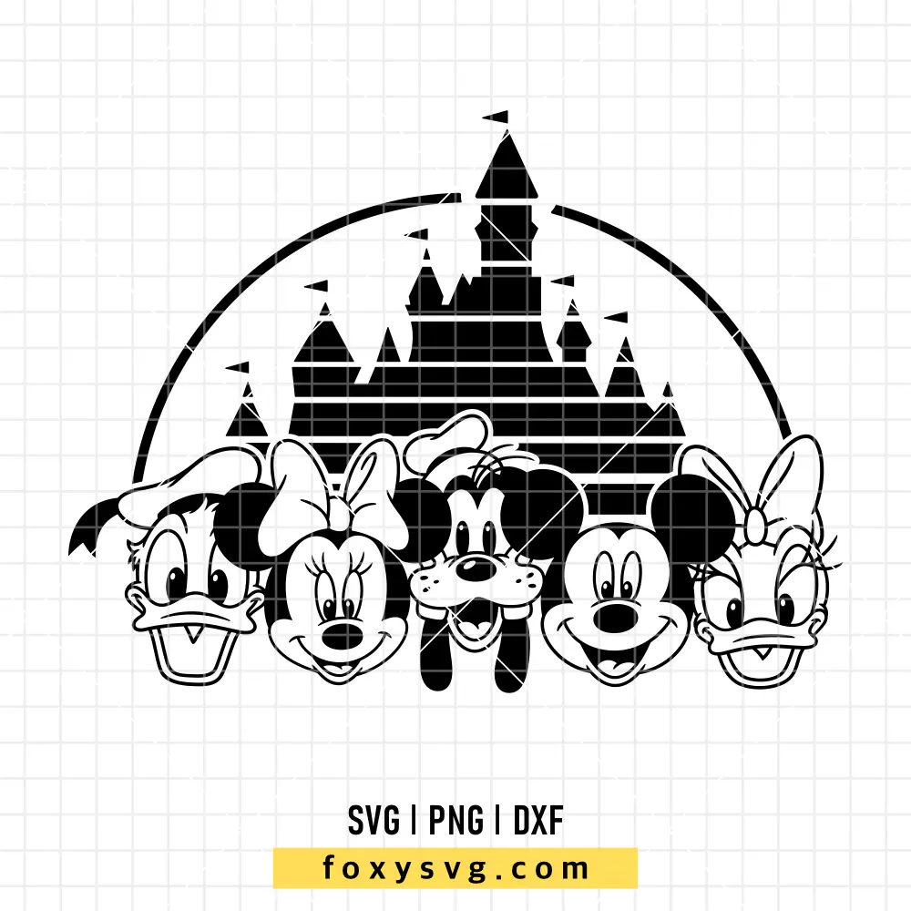 Magical Castle with Disney Friends SVG, PNG | Disney SVG Cut File for Cricut & Silhouette