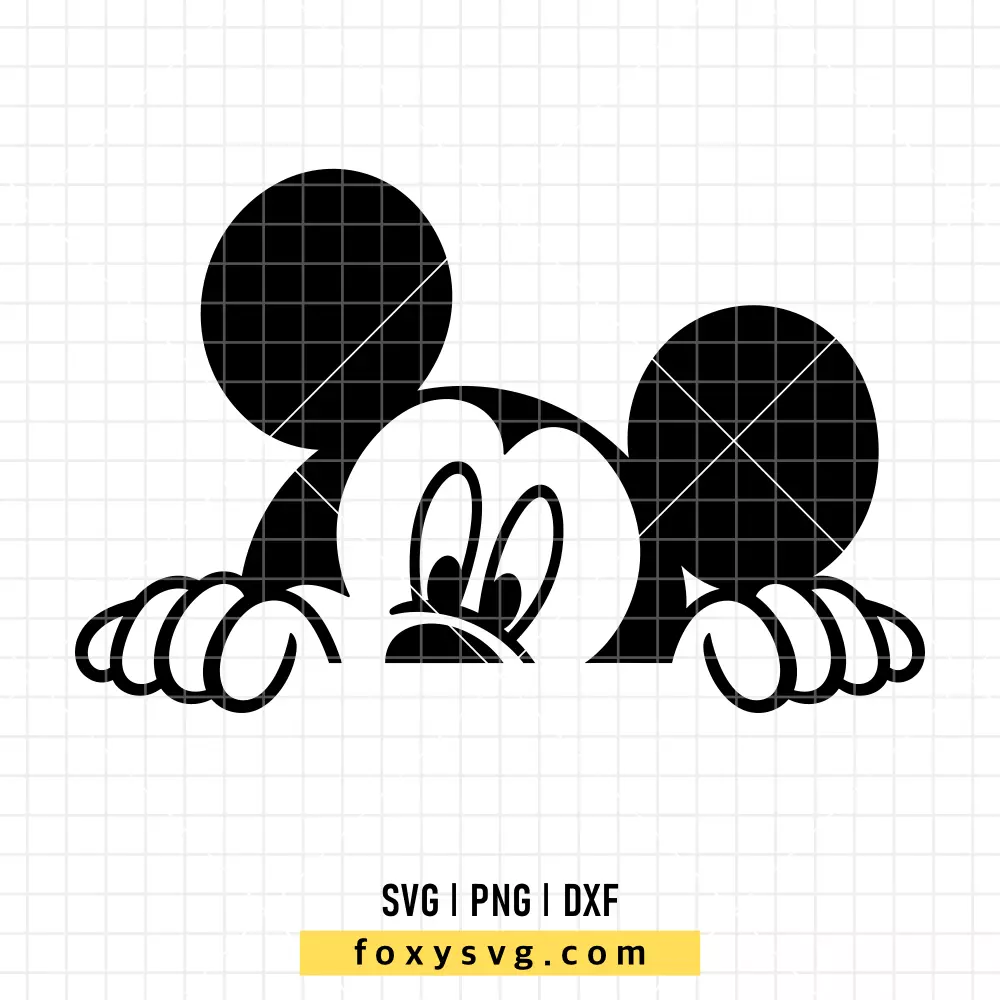 Mickey Mouse Peeking SVG | Disney SVG PNG Design for Cricut, Silhouette