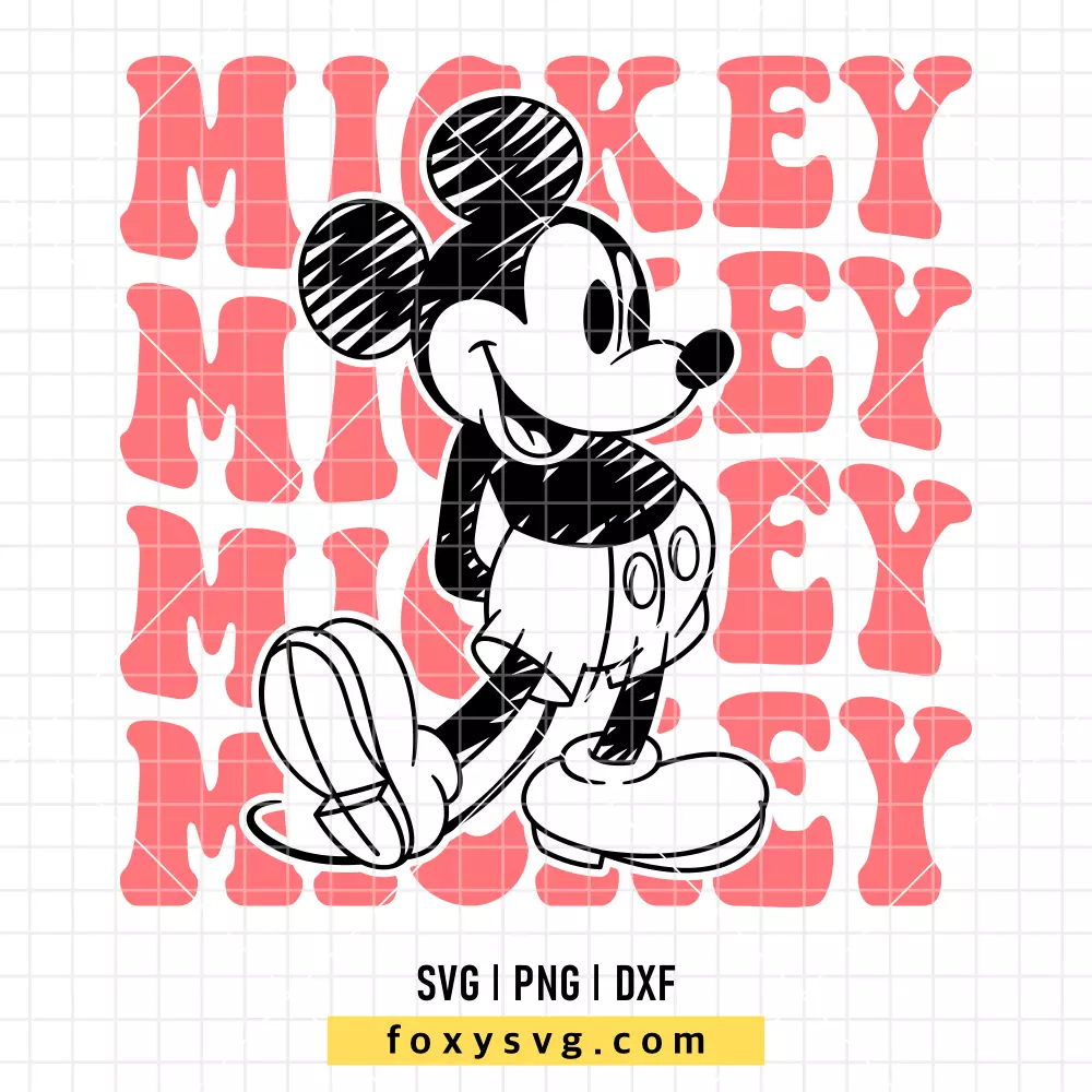 Mickey Mouse Sketch Design SVG | Disney SVG PNG Design for Cricut, Silhouette