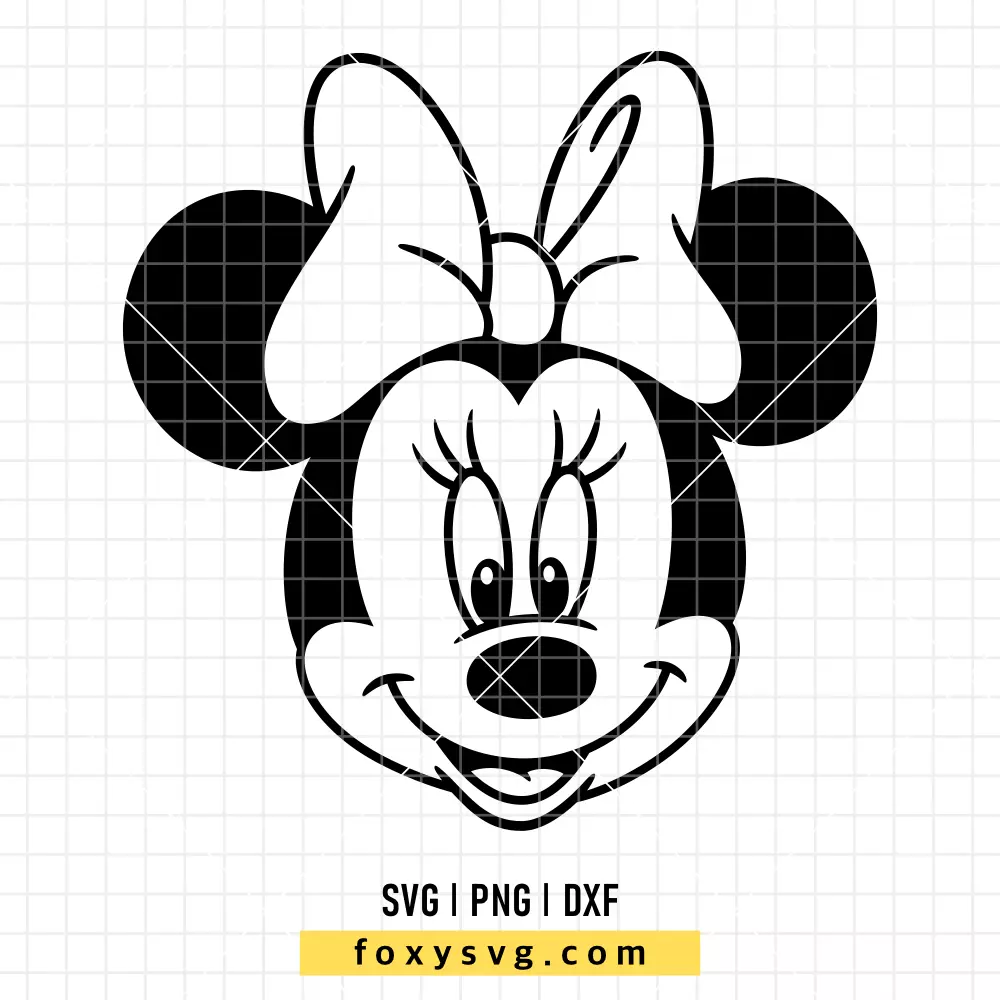 Minnie Mouse Face SVG, PNG | Disney SVG Cut File for Cricut & Silhouette