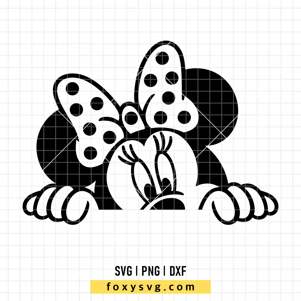Minnie Mouse Peeking SVG | Disney SVG PNG Design for Cricut, Silhouette