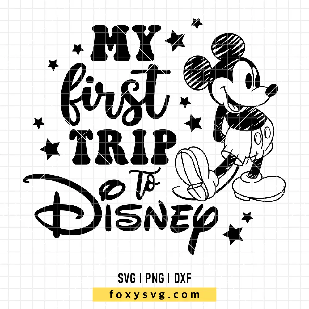 My First Trip To Disney Mickey SVG | Disney SVG PNG Design for Cricut, Silhouette