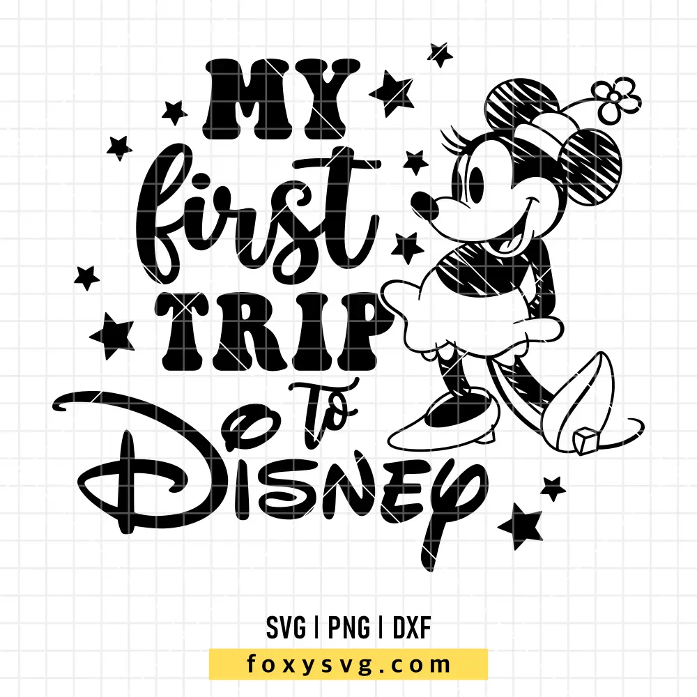 My First Trip To Disney Minnie SVG | Disney SVG PNG Design for Cricut, Silhouette