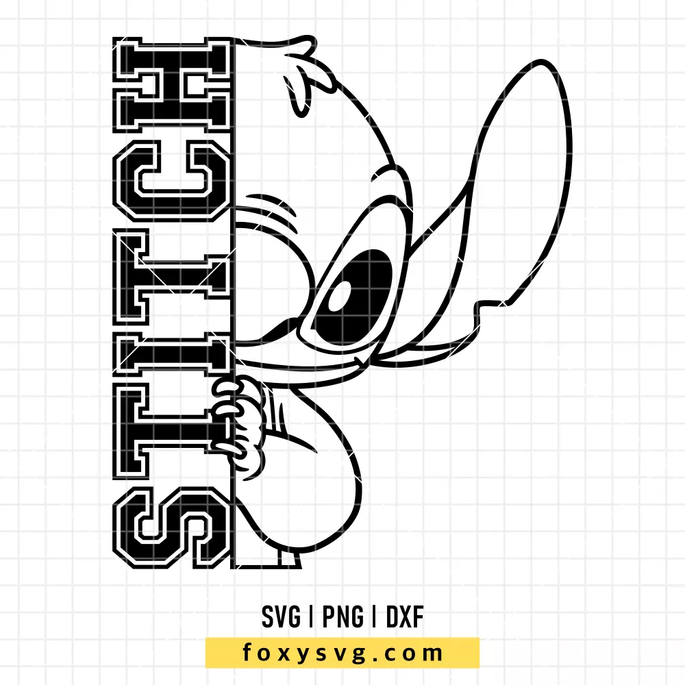 Stitch Peeking Outline SVG, PNG | Disney SVG Cut File for Cricut & Silhouette