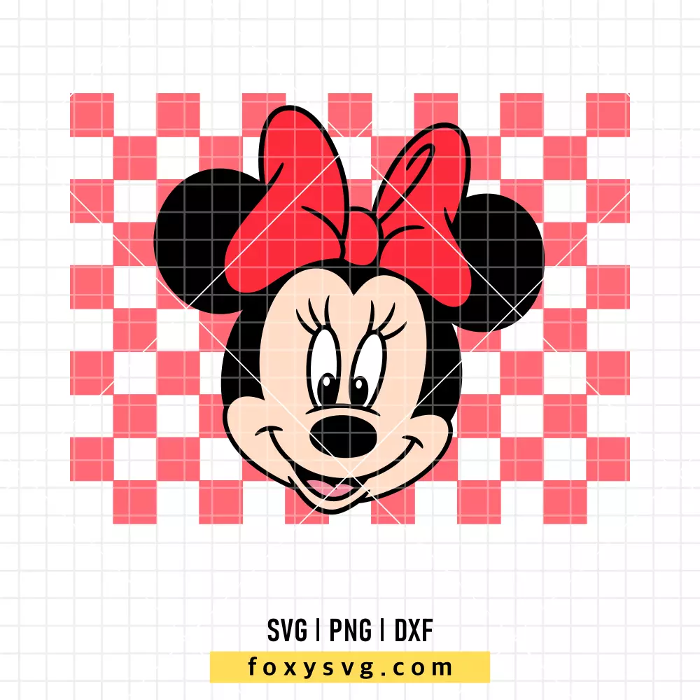 Checkered Minnie SVG, PNG | Disney SVG Cut File for Cricut & Silhouette
