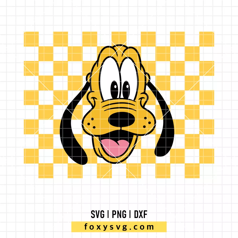Checkered Pluto SVG, PNG | Disney SVG Cut File for Cricut & Silhouette