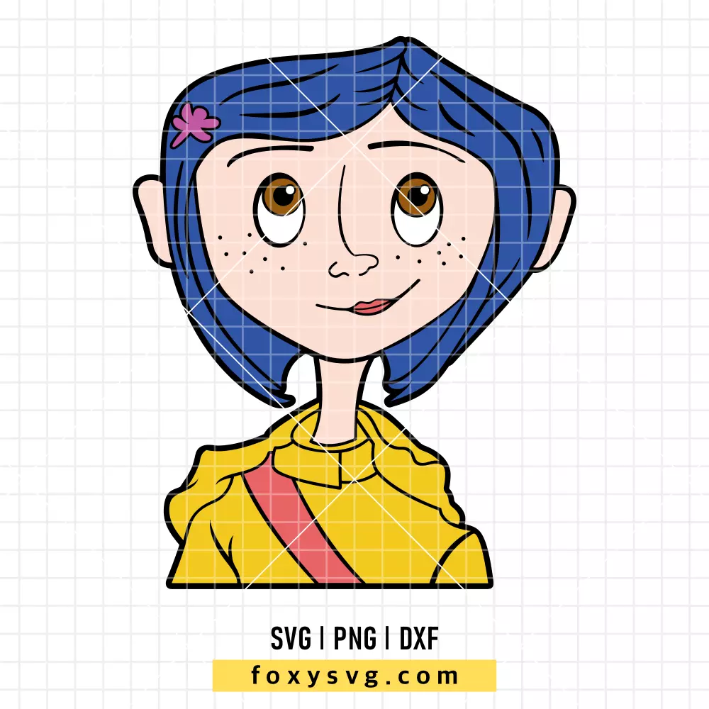Coraline Yellow Coat SVG | Spooky Movie SVG PNG Design for Cricut, Silhouette