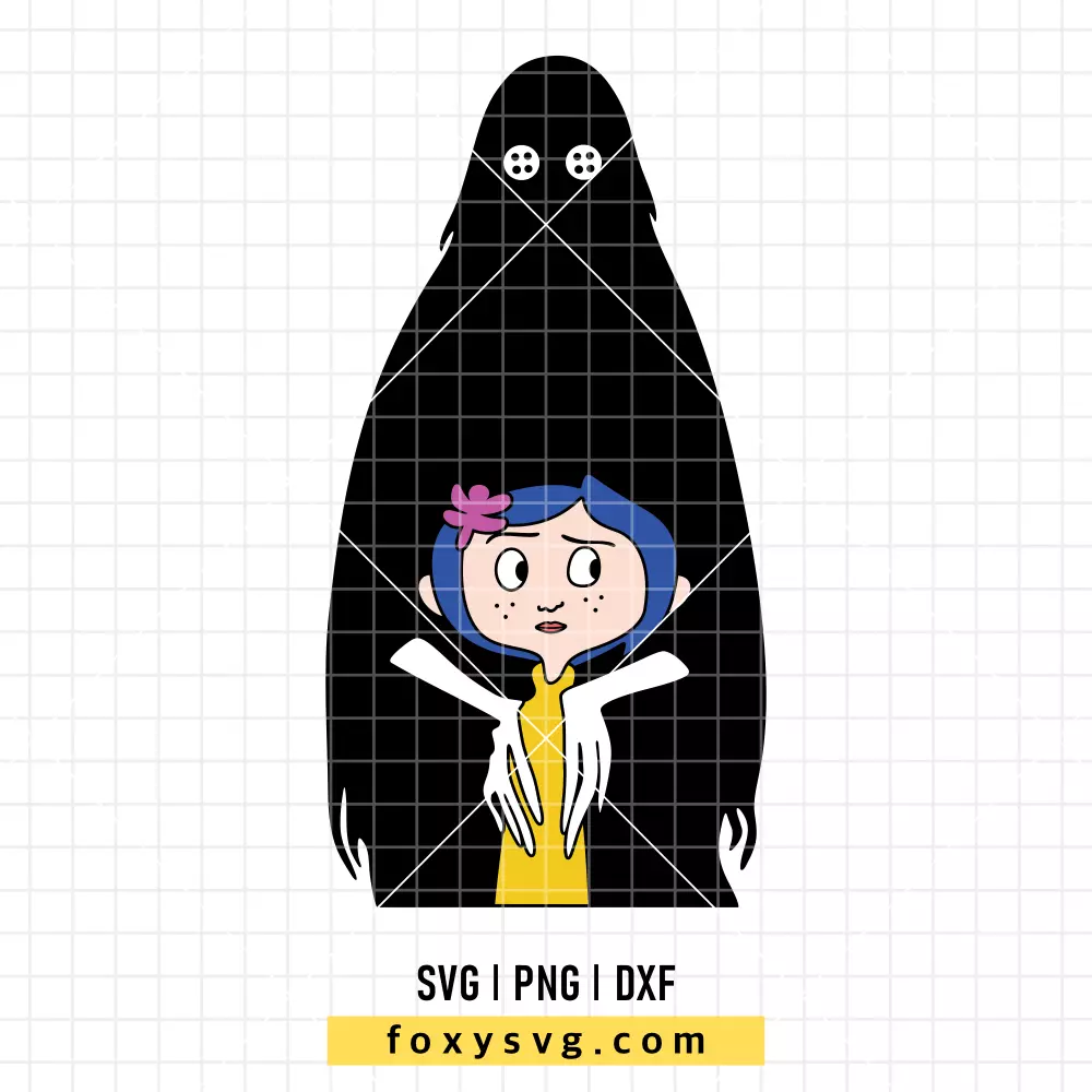 Coraline with Ghost SVG | Spooky Movie SVG PNG Design for Cricut, Silhouette