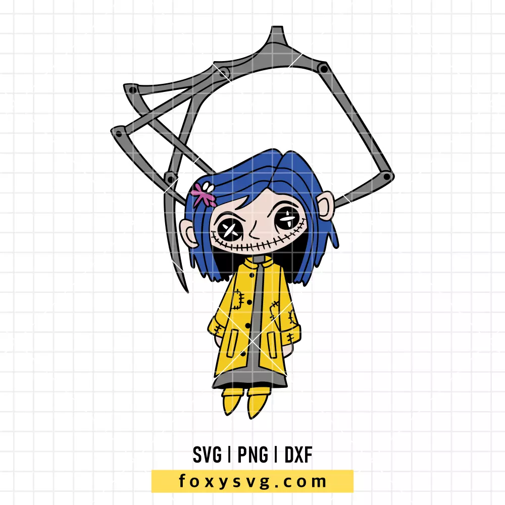 Coraline with Mother's Hand SVG | Spooky Movie SVG PNG Design for Cricut, Silhouette