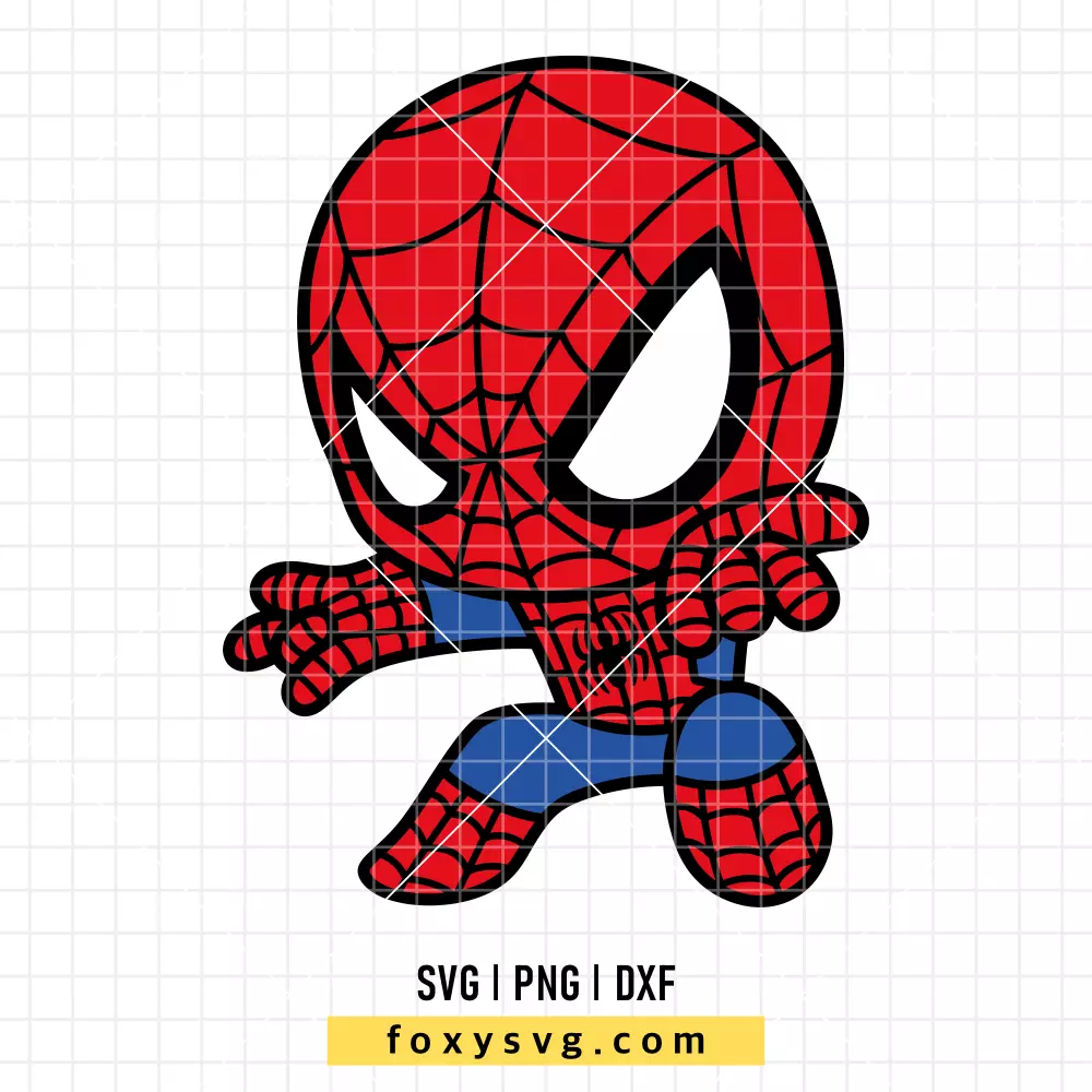 Cute Baby Spiderman SVG | Superhero SVG PNG Design for Cricut, Silhouette